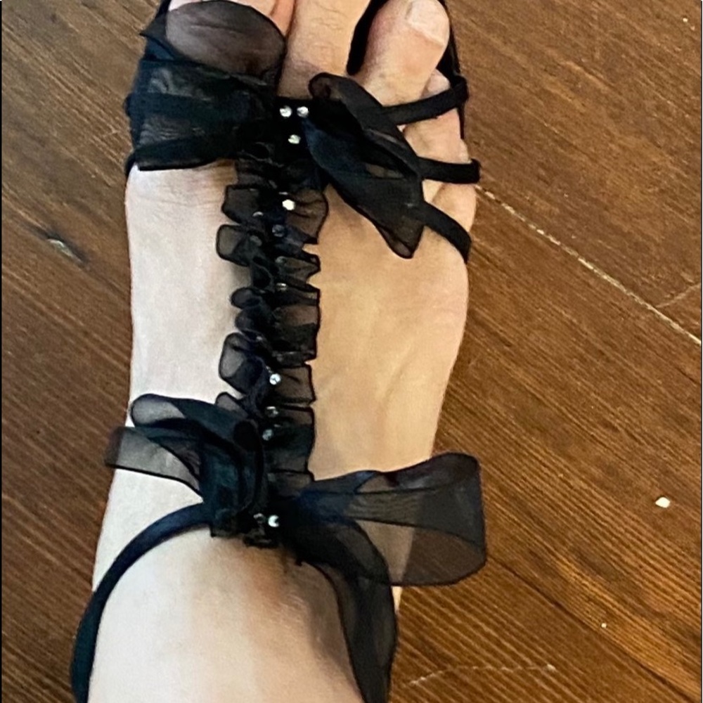 Black Betsey Johnson Ribbon Heels